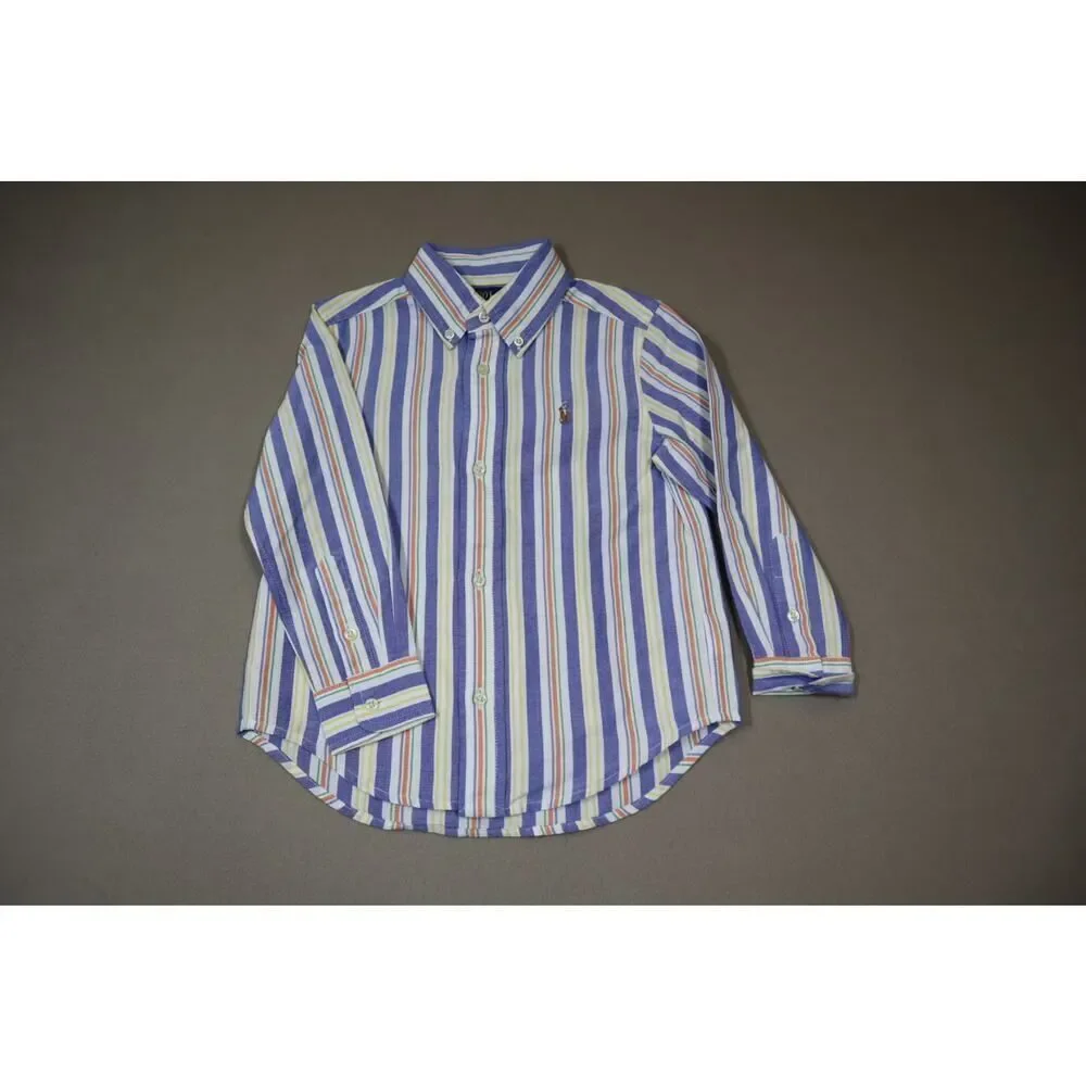 Polo Ralph Lauren Boys Multi Color Button Down Shirt Size 3‎